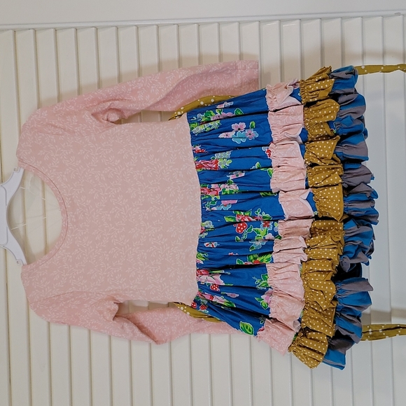 Mustard Pie Dresses Mustard Pie Boho Shabby Chic Peasant Dress Flowers Dots Bling Sz 24